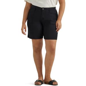 Lee Women's Size Ultra Lux Comfort with Flex-to-Go Utility Bermuda Short, Union-All Black, 22 Plus, M