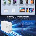 5 in 1 Retractable Wall Charger,65W Retractable Phone Charger Wall Plug with 3 USB Ports, 3.9FT PD USB C Chargers Block Fast Charging for iPhone 17/16/15,MacBook Pro,Galaxy 25 24 23,Pixel