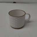 GBHOME 15OZ Stackable Coffee Mugs, Ceramic Coffee Mugs with Texture Patterns for Man,Woman,Dad,Mom, Modern Coffee Mugs Set of 4 for Latte/Cappuccino/Cocoa. Dishwasher&Microwave Safe, Off White (15oz, Off-White)