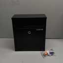 Uniclife Wall Mount Mailbox for Outside, Heavy Duty Locking Mailbox, Small Mailbox with Key Lock, Security Mail Box, Safe Key Drop Box, Post Box, Steel Cash Drop Box for Home Office School, Black (Medium)