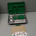 Stainless Steel Bento Box for Adults,31.6 oz Leakproof 5-Compartments Stainless Steel Bento Containers, Metal Lunch Box with 2 Container, Dishwasher Safe, Design for Office,Outdoor, BPA-Free Green