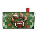 FBCOO Fall Football Cat Dog Paw Mailbox Cover Magnetic Standard Size 21" x 19", Green Autumn Sport Game Decorative Post Letter Box Wrap Decor, Rugby Maple Leaves Garden Yard Outdoor Decoration