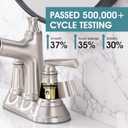 Bathroom Faucet with Pull Out Sprayer, 4 Inch Centerset 3 Hole Pull Out Bathroom Sink Faucet, with Pop Up Drain and Supply Hoses, Brushed Nickel