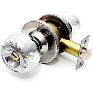 Tulip Privacy Door Knob with Lock, Modern Cylindrical Keyless Door Knob for Bedroom and Bathroom, Quiet & Easy Install for Standard Doors, Satin Nickel, 2 Pack