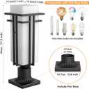 Outdoor Post Light Fixture - Aluminum Lamp Posts Outdoor Lighting, Outdoor Lightpost Lantern with 3-Inch Pier Mount Base Outside Pole Lighting for Porch Garnden (17.3''H, 1 pc)