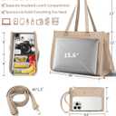 Bagstellar Lunch Tote Bag for Women, 15.6 Inch Laptop Work Bag with Insulated Lunch Box Compartment & Purse Large Capacity Quilted Computer Handbag for Office Business Work Nurse Teacher Travel Casual