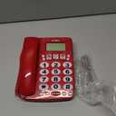 Big Phone for Seniors, Corded Phone with Caller ID, Adjustable Ringtone, and Speed Dial Memory, Wall Mountable Wired Landline Telephone for Hearing and Visually Impaired(Red)