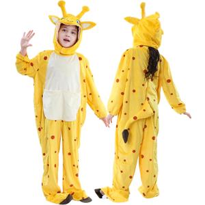 MICHLEY Adorable Animals Cosplay Costume for Kids 3-12Years Soft Breathable & Skin Friendly Halloween Birthday Party (9-10Years, Giraffe)