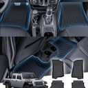 Sunsdrew Floor Mats for Jeep Gladiator 2020-2025 2026, All Weather TPE Rubber Floor Liners for Gladiator Accessories,1st&2nd Row Full Set Car Mats Raised Edge