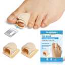 Hammer Toe Straightener Corrector for Women & Men - Adjustable Hammer Toe Straightener with Aluminum Plate, Toe Splints Wraps - Realign Bent, Curled, Crooked, Claw, Hammer Toes - 2pcs (Beige)