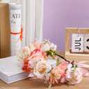 Zeyune Pink Flower Crown Graduation Hat Decoration Adjustable Flower Headbands with Ribbon Artificial Ladies Garland Floral Headpiece for Women Graduation Birthday Wedding Party Photography Props