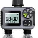 Water Timer for Garden Hose, 2 Zone Smart Sprinkler Timer with Rain Delay,Dual-Zone Water Time|Rain Sensor+Manual/Automatic Modes|2025 Waterproof Upgrade|Dual-Program Irrigation System