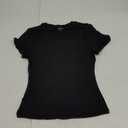 SUUKSESS Women Double Lined Fitted Basic Tee Crew Neck Short Sleeve Y2K Crop Top S