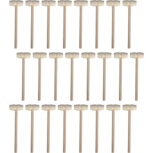 24 Pieces Mini Wooden Hammers Natural Wood Mallets Gavel Toy for Kids