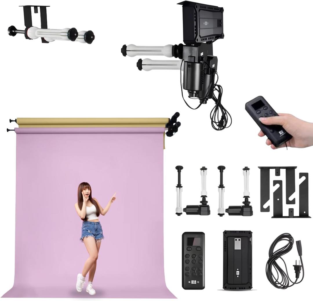 2 Roller Motorized Electric Wall Ceiling Mount Background Support System with Remote