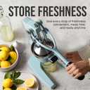 Zulay Kitchen Cast-Iron Orange Juice Squeezer - Heavy-Duty, Easy-to-Clean, Professional Citrus Juicer - Durable Stainless Steel Lemon Squeezer - Sturdy Manual Citrus Press & Orange Squeezer (Blue)