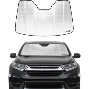 Windshield Sun Shade for Honda CRV 2017-2022. Reflective Aluminum Film Front Window Sunshade - BLAZBLOCK (Classic Shiny Silver)
