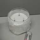 Retisee 6'' x 6'' Extra Large Flameless Candles, 3 Wick Glass Large Candles with Remote Control and Timer Function, Real Wax LED Pillar Flickering for St. Patrick's Spring Party Decor(Clear,1 Pcs)