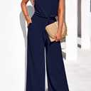 PRETTYGARDEN Women 2 Piece Lounge Sets 2026 Casual Summer Outfits Cap Sleeve Strappy Crop Tops Wide Leg Pant Tracksuit, L