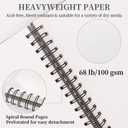 SuFly Sketch Book for Girls, 9 x 12 Spiral Bound Sketchbook, 100 Sheets Artist Sketch Pad, 68lb/100gsm White Paper Drawing Pad, Art Supplies.