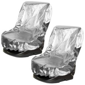 BBTO 2 Pcs Car Seat Sun Shade Cover Car Seat Cooler Toddler Car Seat Cover Heat Protector Reflective Baby Seat Covers Keep Baby Cool and Child Safety for Travel (Elastic Style,Aluminium Film)
