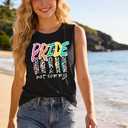 Pride Shirts for Women Pride Month Rainbow Graphic T-Shirt Pride Tank Top LGBTQ Equality Shirts (Black, L)