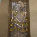 OurWarm 50 Pack Mini Liquor Bottles, 1.7oz/50ml Mini Shot Bottles with Gold Screw Caps Funnels Tags & Twines, Empty Liquor Bottles for Juice Alcohol Homemade Liquor Birthday Wedding DIY Party Favors