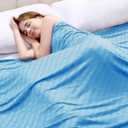 Topcee Cooling Blanket, Summer Cooling Blankets for Hot Sleepers, Arc-Chill Q-Max>0.5 Cool Fiber, Oeko-TEX 100% Certified, Soft, Breathable, Double-Side Bed Throw,Keep Cool for Adults Kids 50"x70" (Blue-new)