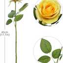 LVEFIT 12 Pcs Yellow Flowers Artificial Roses Fake Flowers with Long Stem Silk Roses Faux Roses for Wedding Bouquet Bridal Shower Party Home Table Centerpieces DIY Florals Decoration