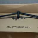 7.5 FT Pre-lit Snow Flocked Christmas Tree Spruce with Remote Control, 350 Warm White Multi-Color Changing LED Lights, Artificial Hinged/Feel Real/Realistic for Home, Dual Color LED