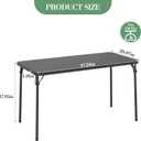 IDEALHOUSE 4 Feet Folding Table, Protable Foldable Card Table, Metal Legs Support, Upholstered PU Leather Tabletop, Heavy Duty, No Assembly Required, Perfet for Indoor and Outdoor, Black