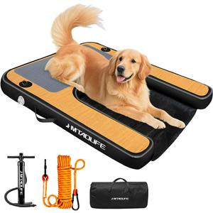 Inflatable Dog Boat Ramp Water Ramp for Pool, Float Floating Dog Ramps with Anti-Slip EVA for Lakes, Boats, Docks  47"L x 39"W x 4"H