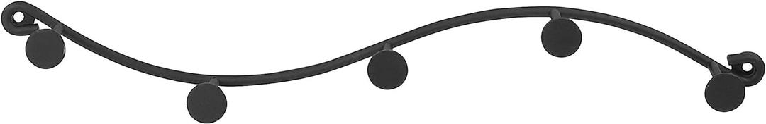 Spectrum Diversified Sweep Wall Hook Rack, 5 Hook Single Rack, Black (Set of 1)