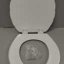 Mayfair Sculptured Shell Toilet Seat, Easy Clean Hinges with Durable Wood Seat, Made in USA, Round, White