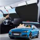 2026 Auto Retractable Car Windshield Sun Shade - Adjustable Front Window Sunshade for UV & Heat Protection - Ideal for Camping Outdoor & Daily Parking (Not Fit Dashboard Bulge)