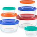 Pyrex Simply Store (7-Pack) Glass Food Storage Containers Set, (1, 2, 4 & 7 Cup) Meal Prep Containers With Plastic BPA-Free Lids, Dishwasher & Microwave Safe