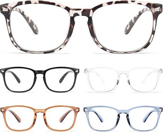 BLS BLUES Reading Glasses for Women for Home, Office & Driving - HD Clear Readers with Blue Light Blocking Protection,  5 Pack Mix, 1.5 x