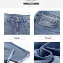 Sidefeel Women's High Waisted Jeans Strechy Fashion Raw Hem Straight Leg Ankle Denim Pants with Pockets (12, Light Blue)