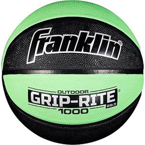 Franklin Sports Grip-Rite 1000 Youth Basketball - Durable Junior Size Basketball for School, Camp, Home Practice - Indoor and Outdoor Use - Multiple Colors and Sizes (6 - Women's Official - 28.5", Lime/Black)