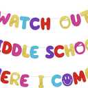 2 x Watch Out Middle School Here I Come Banner Back to School Decorations for Classroom Back to School Supplies Middle School 1st Day of Middle School Decorations Welcome to Middle School Decoratoins