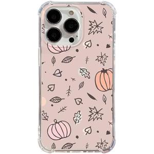 Pink Fall Vibe Case Compatible with iPhone 13 Pro Max, Cute Pumpkin Leaves Case for iPhone 13 Pro Max, Trendy TPU Phone Case Cover