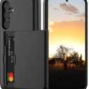 Nvollnoe for Samsung S24 Plus Case with Card Holder Dual Layer Heavy Duty Protective Case Hidden Card Slot Slim Wallet Case for Samsung S24 Plus 6.7''(Black)