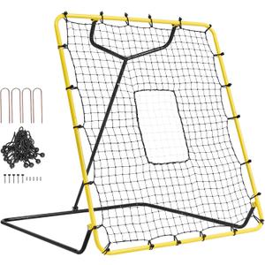 VEVOR Baseball and Softball Rebounder Net, PitchBack Baseball Pitching Nest, 3-Way Baseball, Softball Pitchback Net, Fielding Trainer, Bounce Back Net for Fielding/Throwing Practice