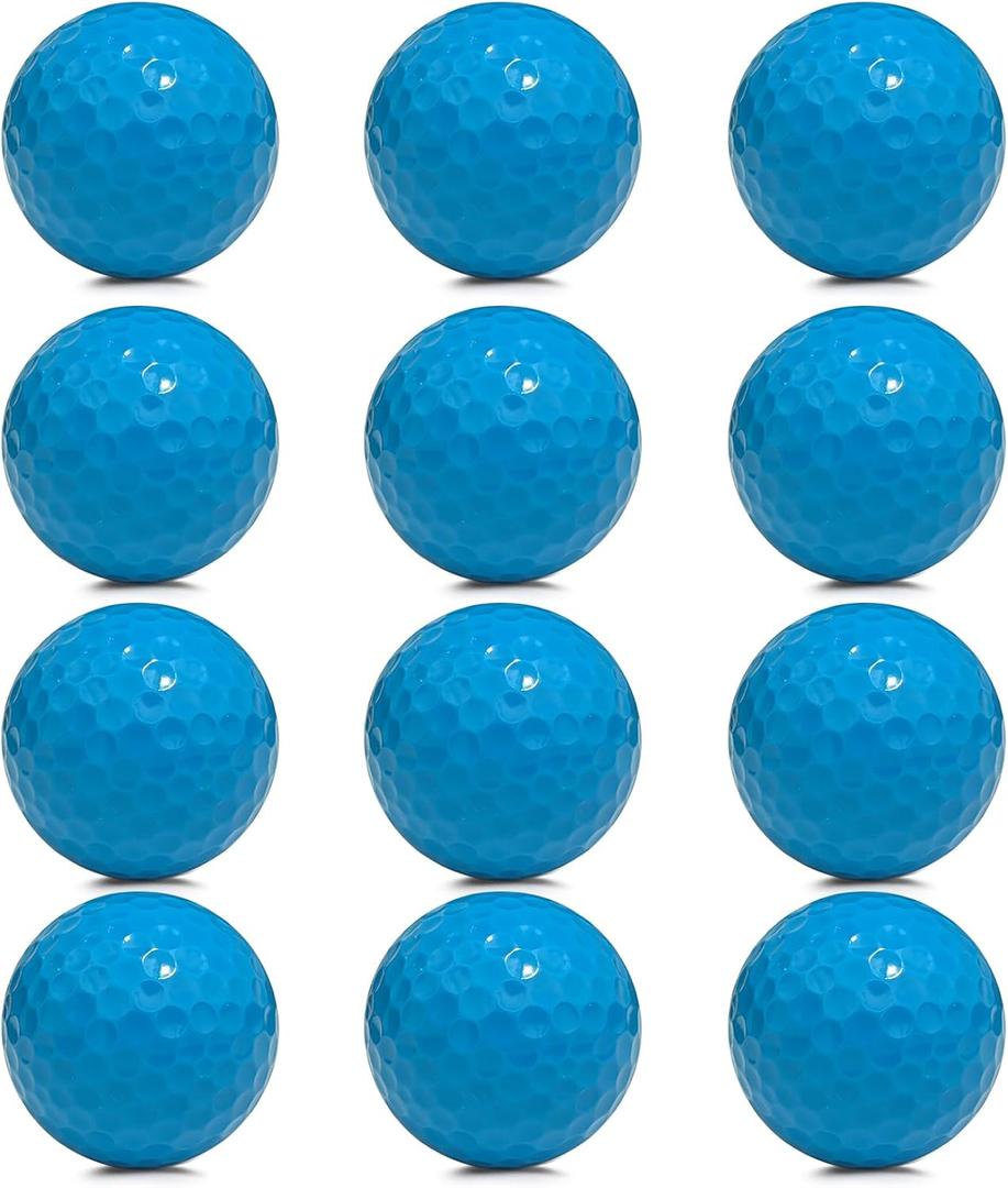 Golf Balls Class Practice Colored Golf Balls 2 Piece Long Distance and High Launch Performance (Blue 12 pcs)