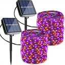 Joomer Orange Purple Halloween Solar String Lights - 2 Pack Total 80FT 240LED Solar Fairy Lights, Waterproof Outdoor Twinkle Lights with 8 Modes for Garden, Porch, Trees, Halloween Decor (Black Wire)