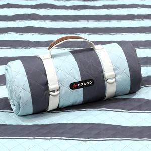 HX&OD Extra Large Picnic Outdoor Blanket, 80x80 Waterproof Picnic Mat Foldable Camping Blanket Portable with Carry Strap for Beach Mat Outdoor Camping Party(Grey&Green)