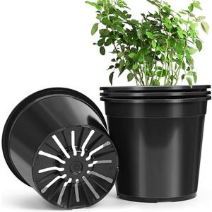 DUNPUTE 4pcs 10 Gallon Pots for Plants, 10 Gallon Plastic Nursery Pot with Drainage Holes, Planter Seedling Pots for Nursery Garden, Flowers, Succulent Outdoor Indoor (10 Gal- 4 Pack)