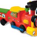 Kiddieland Toys Limited Battery-Powered Mickey Choo, 12 months to 36 months with Caboose & Tracks Ride On, Reflecting Colors May Vary ,9.5 x 14.25 x 31.5 inches