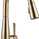 Delta Essa Brushed Gold Touch Kitchen Faucet with Pull Down Sprayer, Modern Single Hole Touch On Kitchen Sink Faucet, Single Handle, Champagne Bronze 9113T-CZ-DST