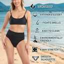 Period Swimwear High Waisted Bikini Bottoms for Teens and Women Large